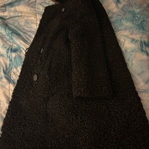 Vintage authentic sheep fur coat